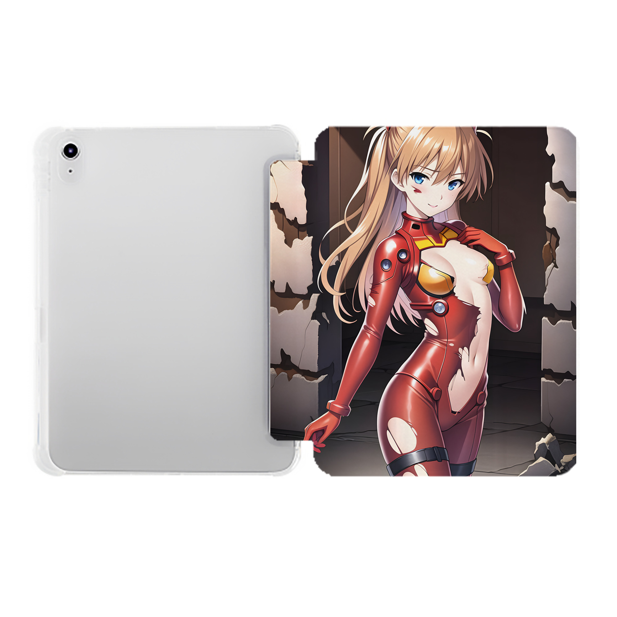 （画像用） EVA 新世紀エヴァンゲリオン IPad ケース ペン収納付き 三つ折りスタンド PUレザー×シリコン 対応機種9.5/10.5/10.9インチ